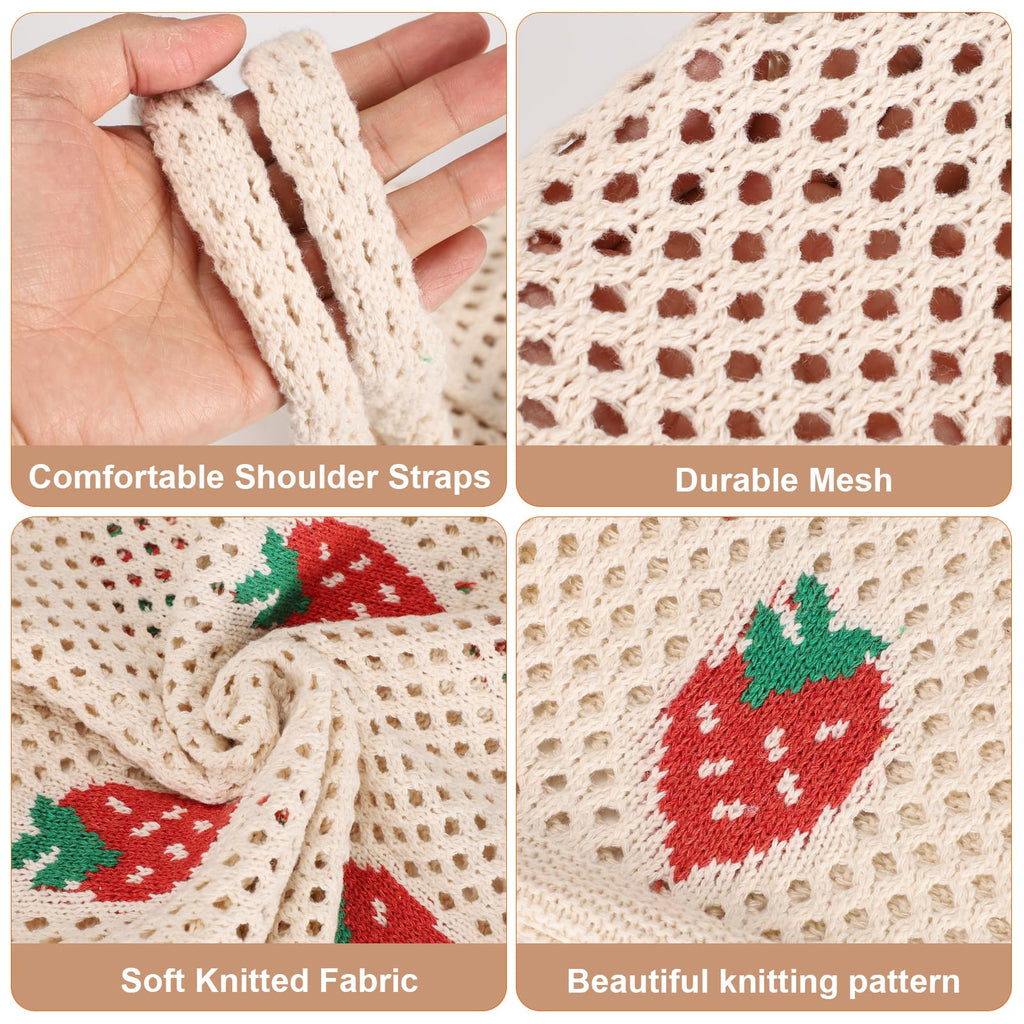 Sightor Crochet Tote Bag, Mesh Beach Bag Knit Summer Hobo Bag Vacation Boho Tote Bag for Women
