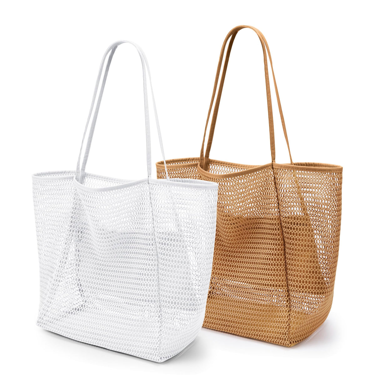 KALIDI Beach Nylon Mesh Tote Bag, Casual Tote Bag Hobo Women Foldable MAX 23L Shoulder Bag For Beach Picnic Vacation