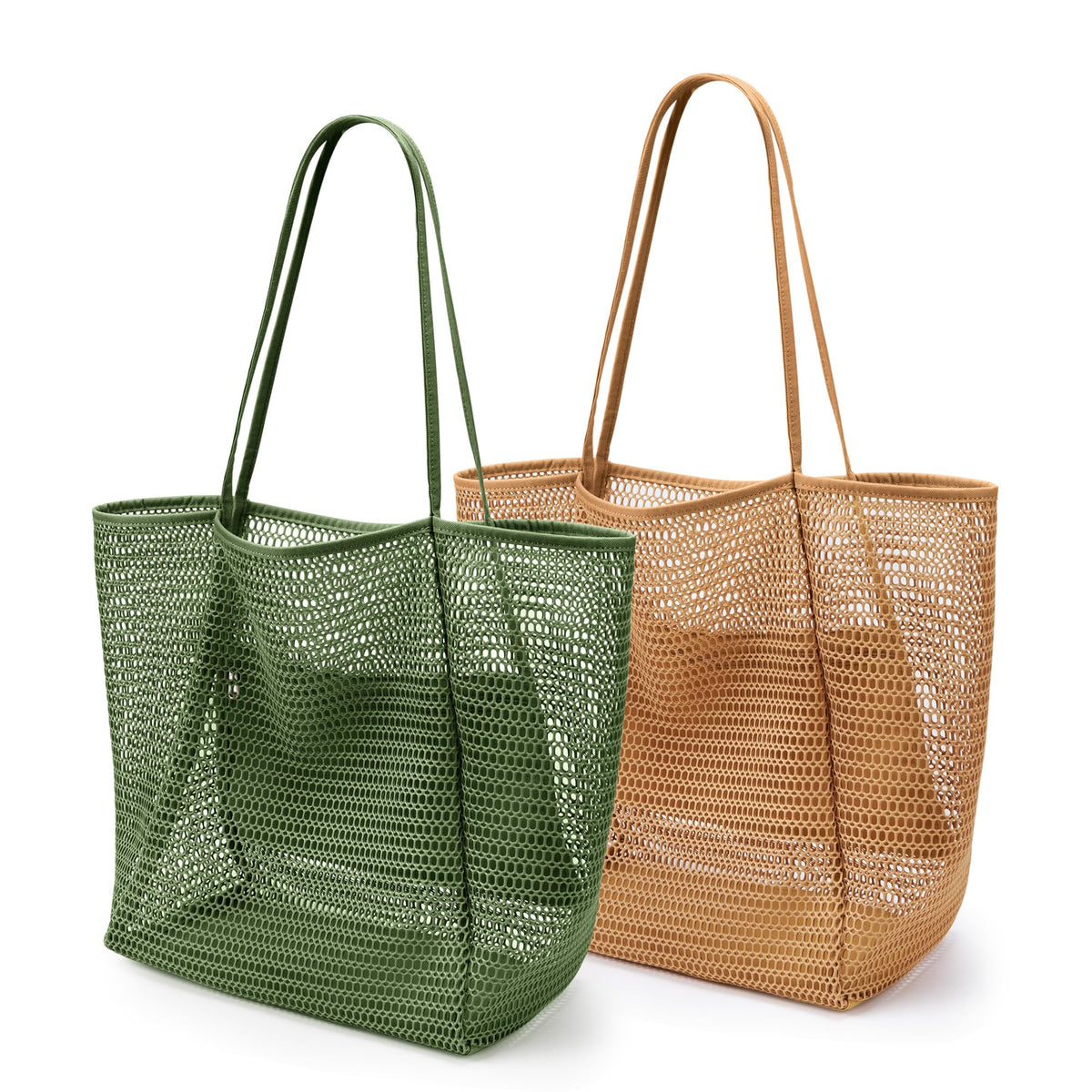 KALIDI Beach Nylon Mesh Tote Bag, Casual Tote Bag Hobo Women Foldable MAX 23L Shoulder Bag For Beach Picnic Vacation