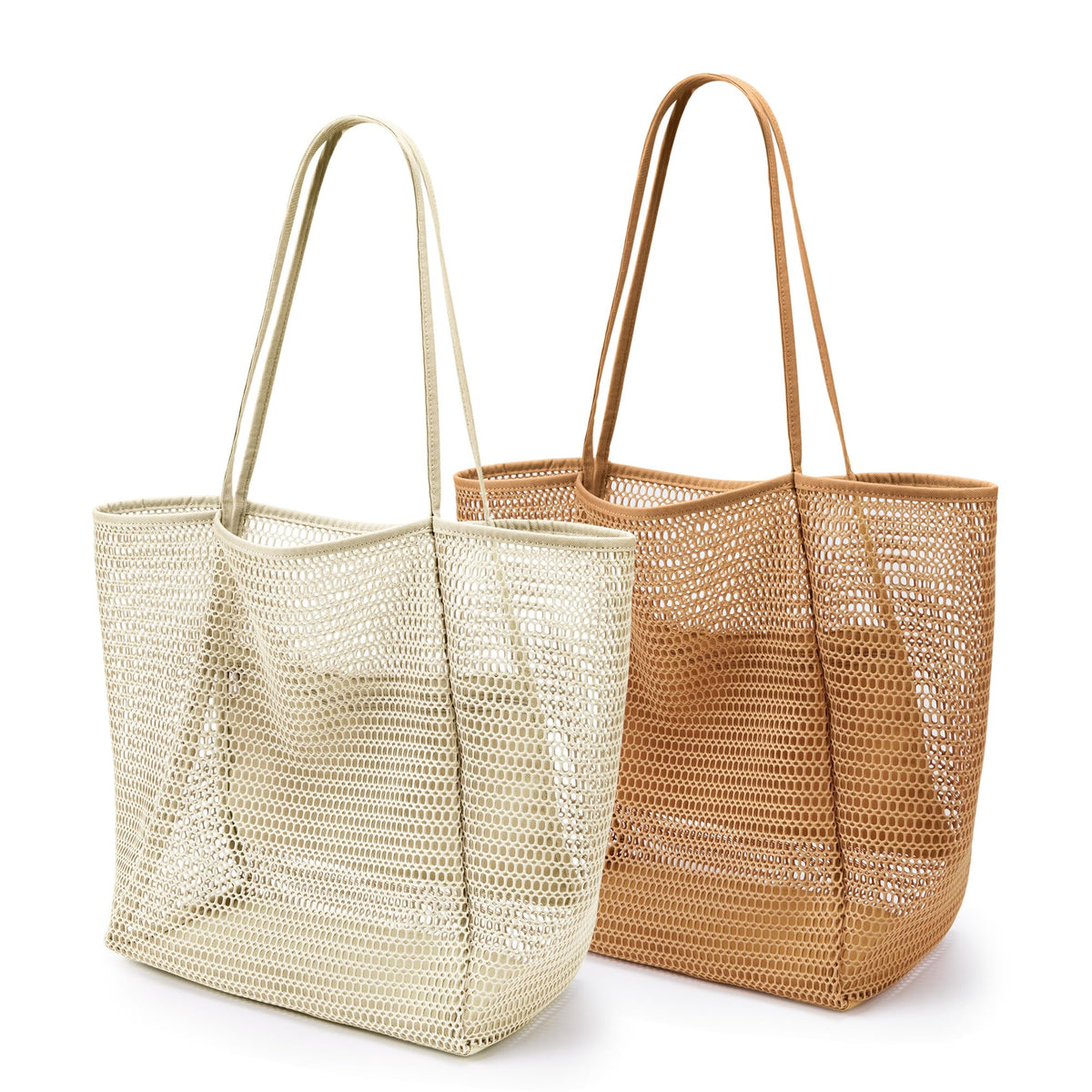 KALIDI Beach Nylon Mesh Tote Bag, Casual Tote Bag Hobo Women Foldable MAX 23L Shoulder Bag For Beach Picnic Vacation