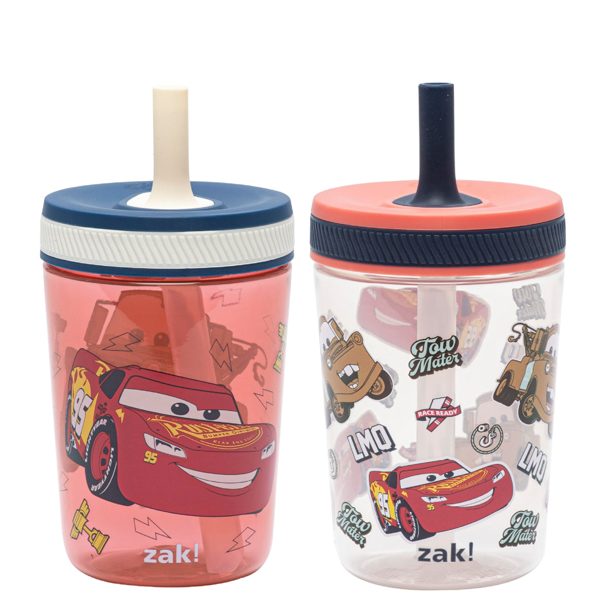 Zak Designs Kelso Toddler Cups For Travel or At Home, 15oz 2-Pack Durable Plastic Sippy Cups With Leak-Proof Design is Perfect For Kids (Sweet Berry, Lemon Zest)