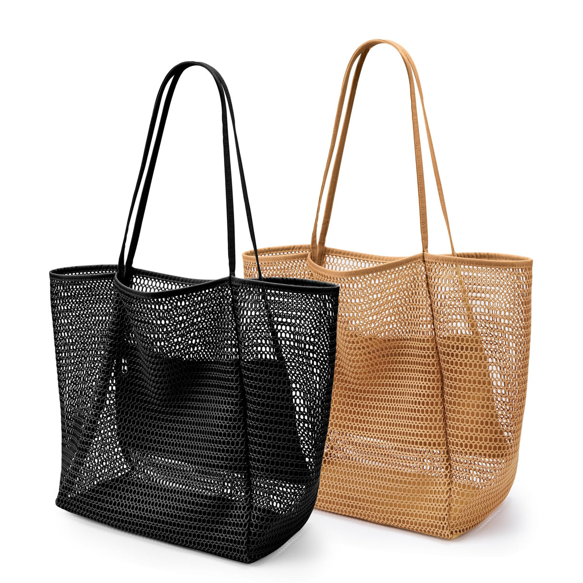 KALIDI Beach Nylon Mesh Tote Bag, Casual Tote Bag Hobo Women Foldable MAX 23L Shoulder Bag For Beach Picnic Vacation