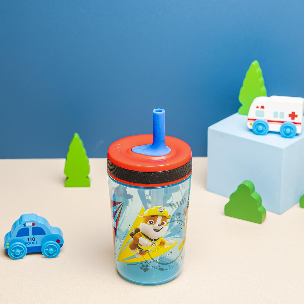 Zak Designs Kelso Toddler Cups For Travel or At Home, 15oz 2-Pack Durable Plastic Sippy Cups With Leak-Proof Design is Perfect For Kids (Sweet Berry, Lemon Zest)