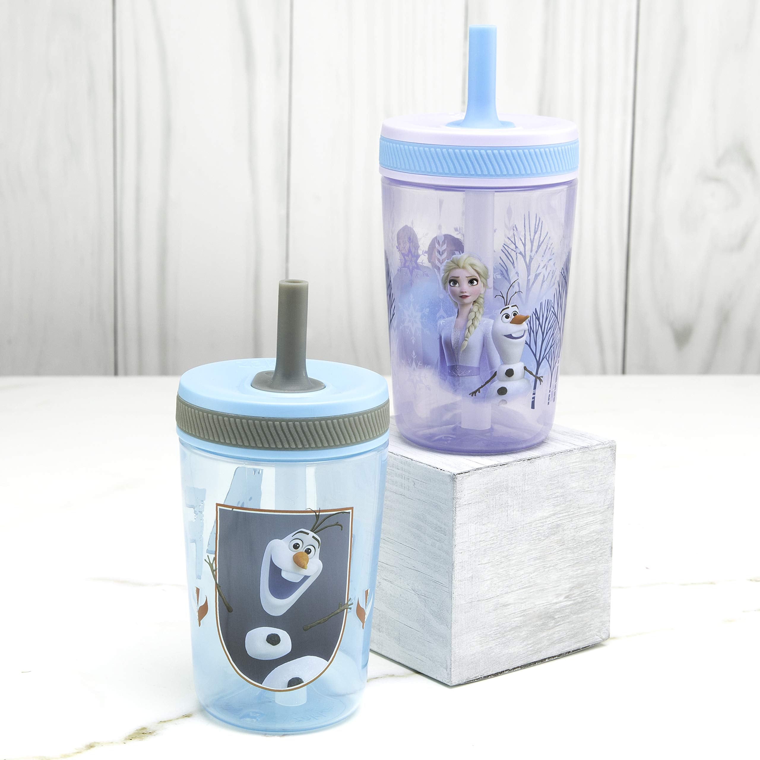 Zak Designs Kelso Toddler Cups For Travel or At Home, 15oz 2-Pack Durable Plastic Sippy Cups With Leak-Proof Design is Perfect For Kids (Sweet Berry, Lemon Zest)