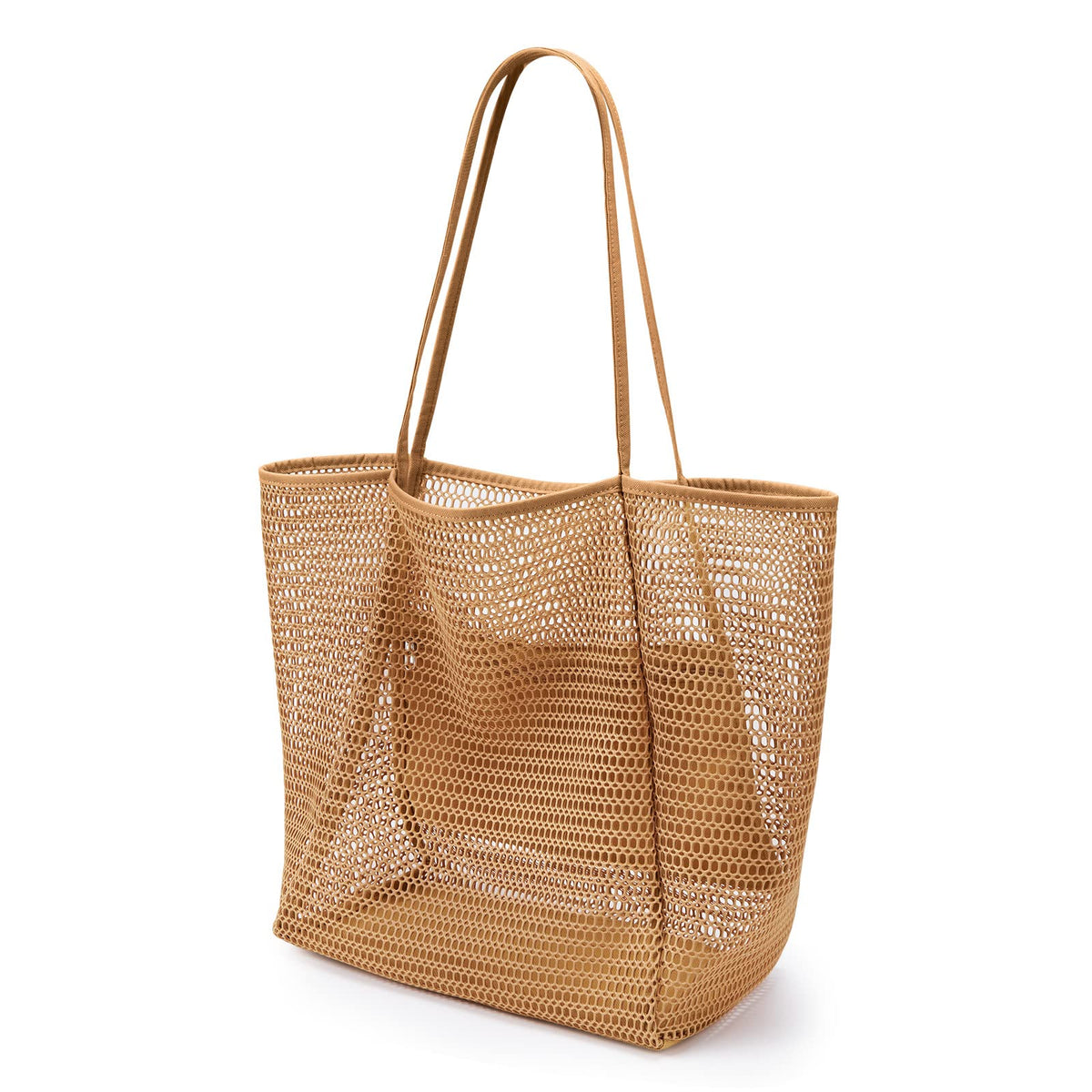 KALIDI Beach Nylon Mesh Tote Bag, Casual Tote Bag Hobo Women Foldable MAX 23L Shoulder Bag For Beach Picnic Vacation