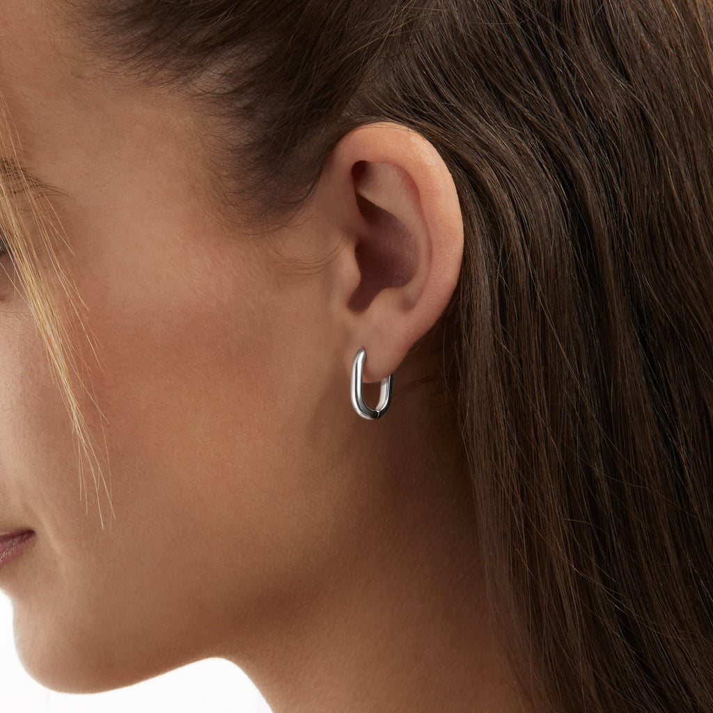 Amazon Essentials 14k Gold Plated or Silver Plated Modern Oval Hoop Earrings