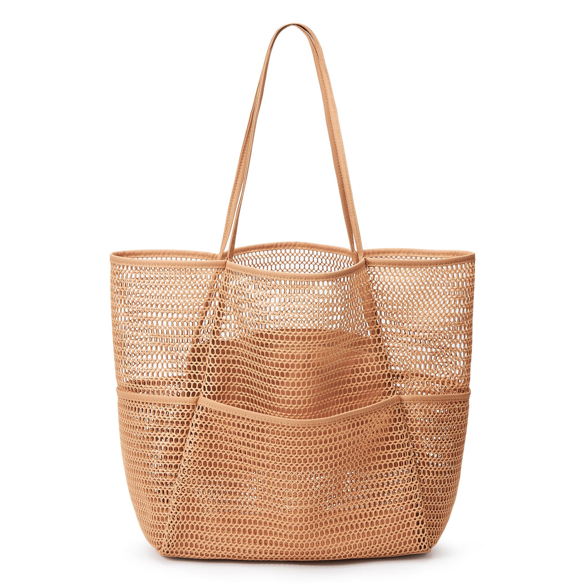 KALIDI Beach Nylon Mesh Tote Bag, Casual Tote Bag Hobo Women Foldable MAX 23L Shoulder Bag For Beach Picnic Vacation