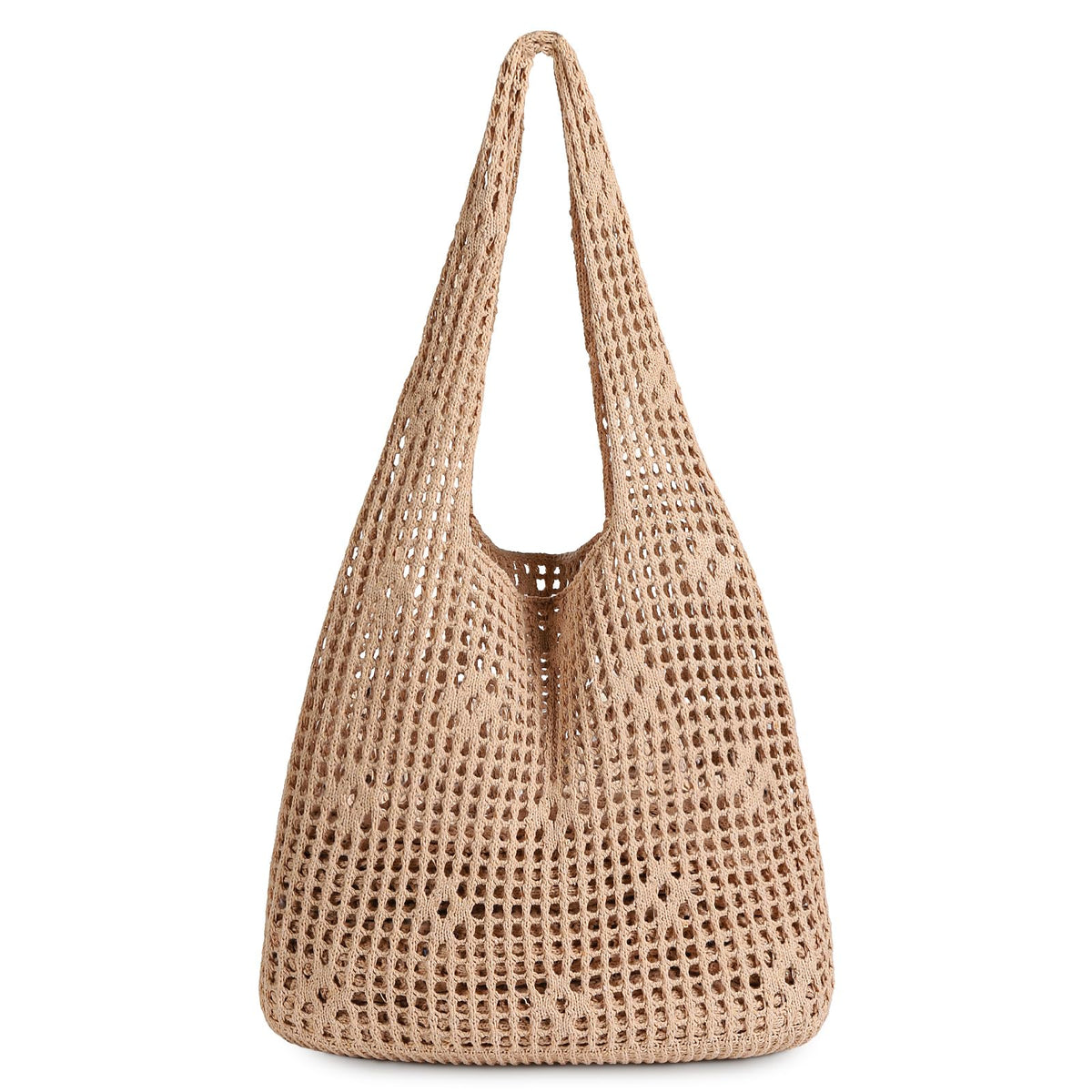 Sightor Crochet Tote Bag, Mesh Beach Bag Knit Summer Hobo Bag Vacation Boho Tote Bag for Women
