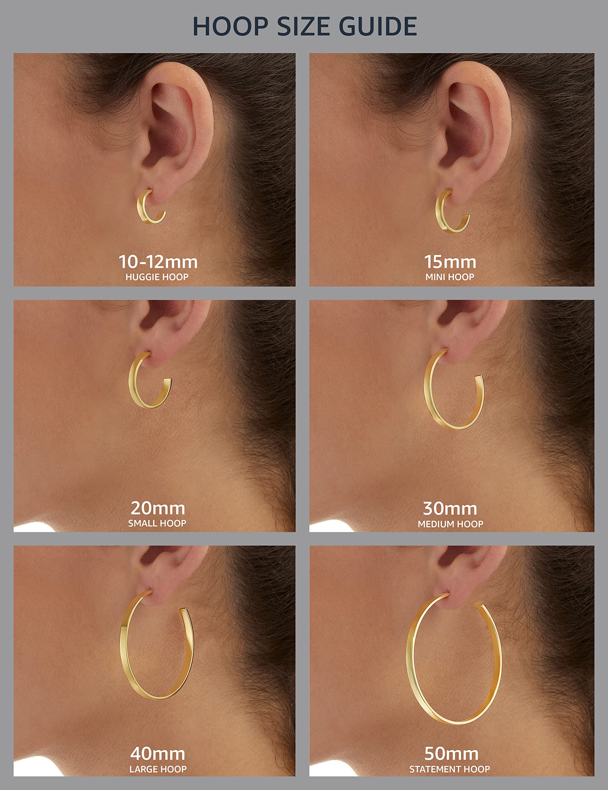 Amazon Essentials 14k Gold Plated or Silver Plated Modern Oval Hoop Earrings