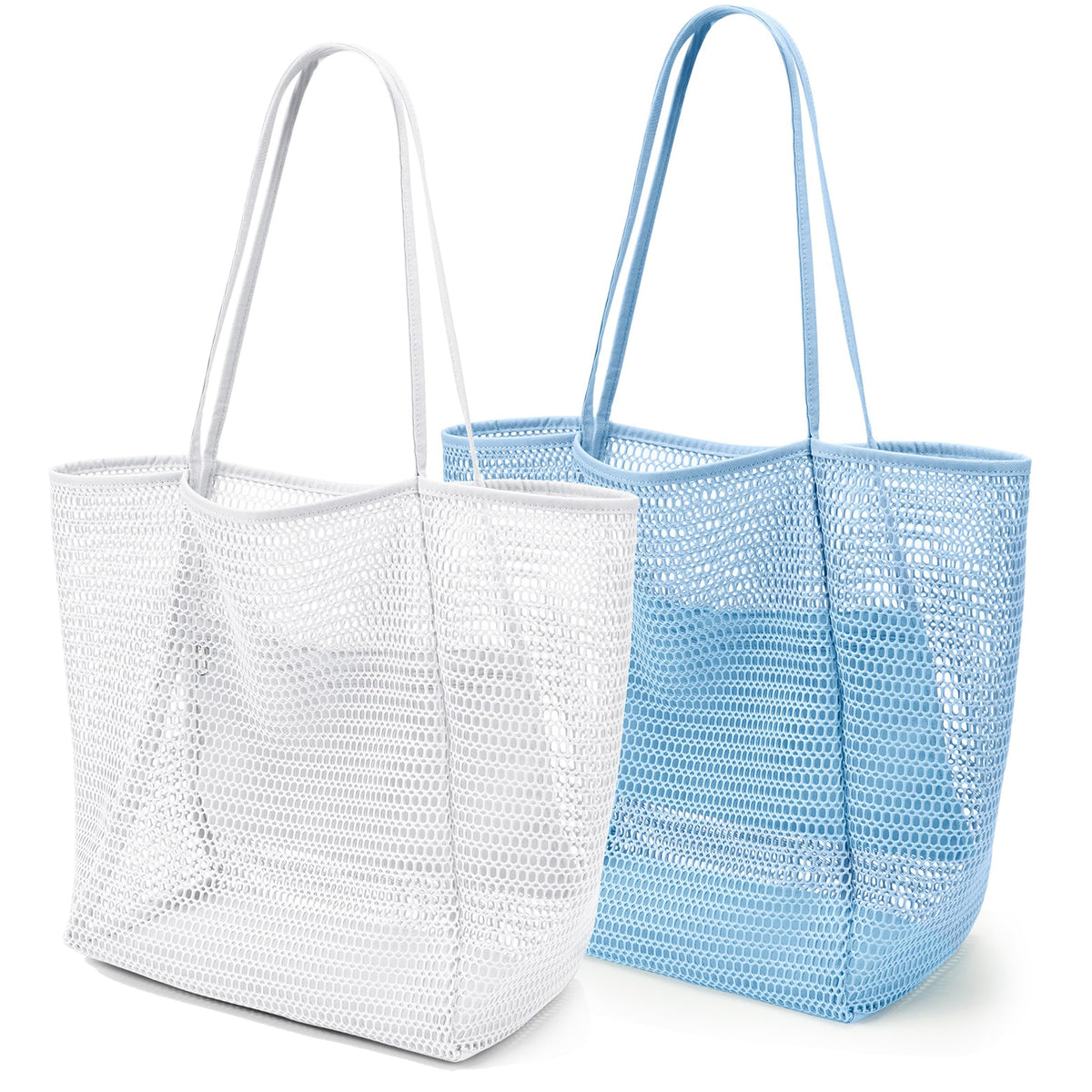 KALIDI Beach Nylon Mesh Tote Bag, Casual Tote Bag Hobo Women Foldable MAX 23L Shoulder Bag For Beach Picnic Vacation
