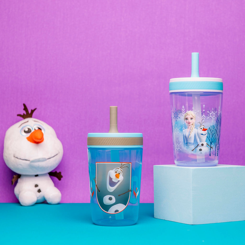 Zak Designs Kelso Toddler Cups For Travel or At Home, 15oz 2-Pack Durable Plastic Sippy Cups With Leak-Proof Design is Perfect For Kids (Sweet Berry, Lemon Zest)