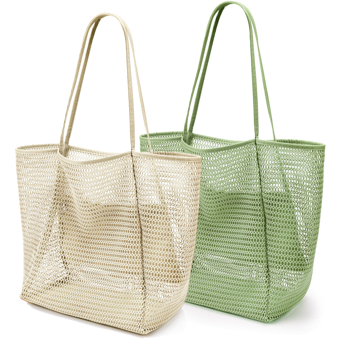 KALIDI Beach Nylon Mesh Tote Bag, Casual Tote Bag Hobo Women Foldable MAX 23L Shoulder Bag For Beach Picnic Vacation