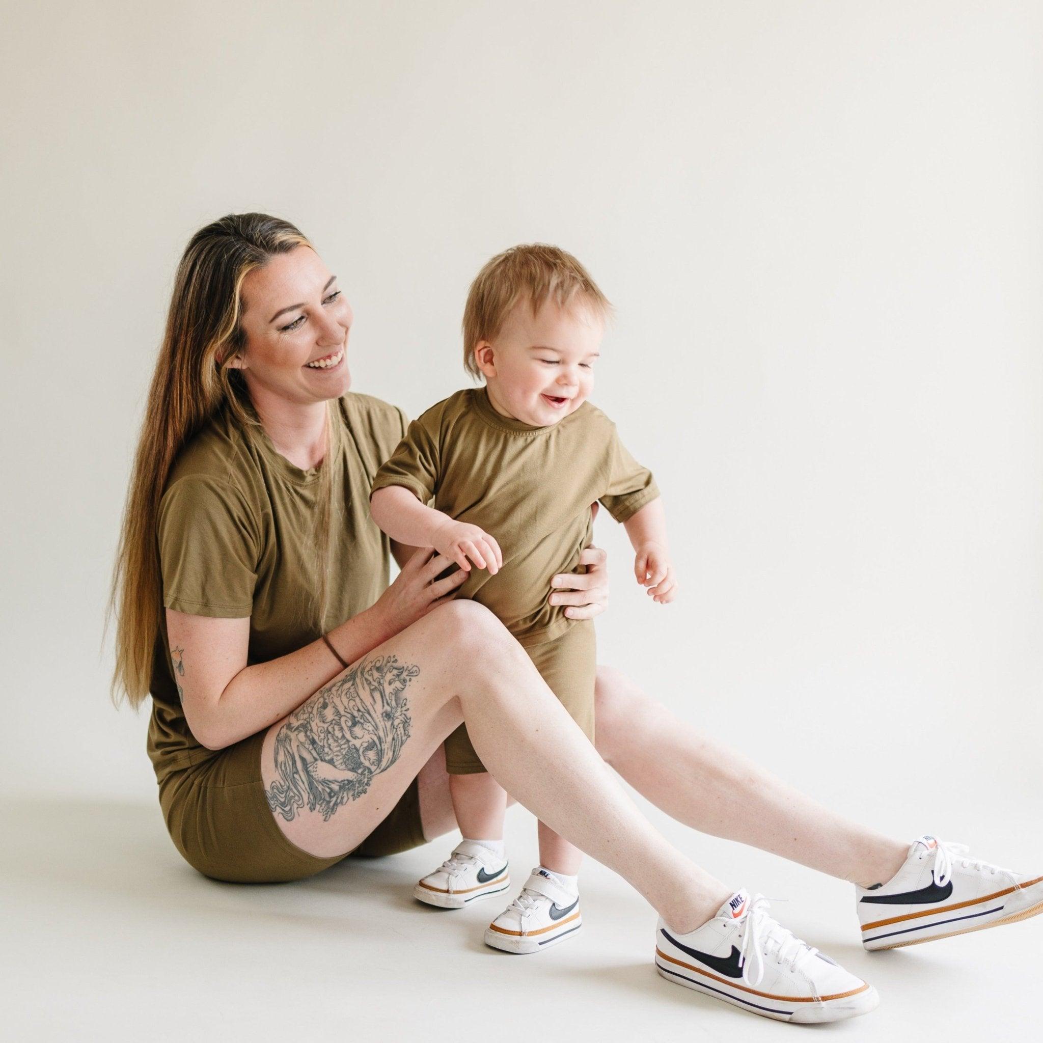 Women's Bamboo Tee & Bike Shorts - sold as separates